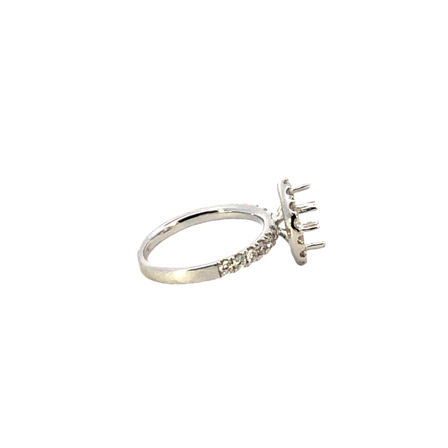 Diamond Ring Setting (18K White Gold, 0.81ct Diamond Accents)
