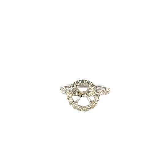 Diamond Ring Setting (18K White Gold, 0.81ct Diamond Accents)