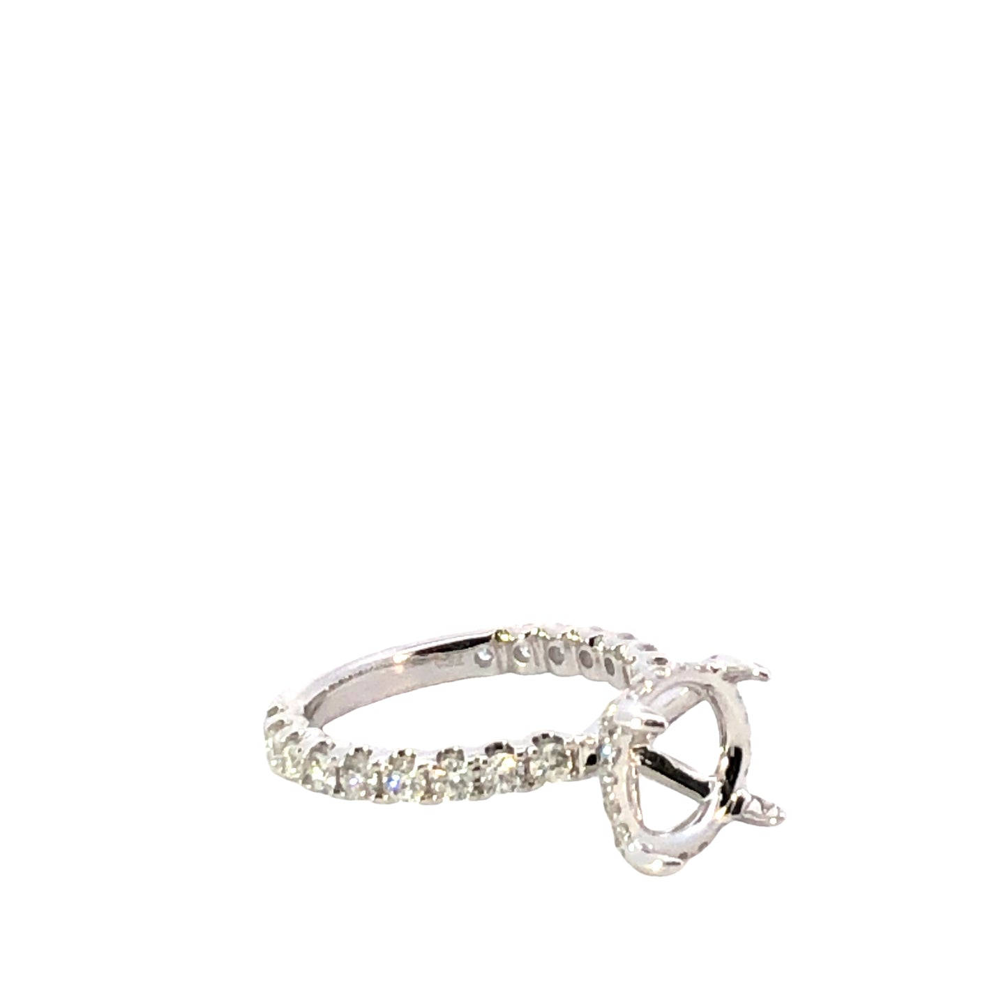 Diamond Pave Engagement Ring Setting – 1.08ct 18K White Gold