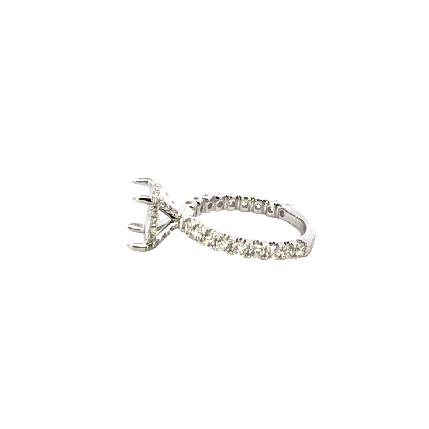 Diamond Pave Engagement Ring Setting – 1.08ct 18K White Gold