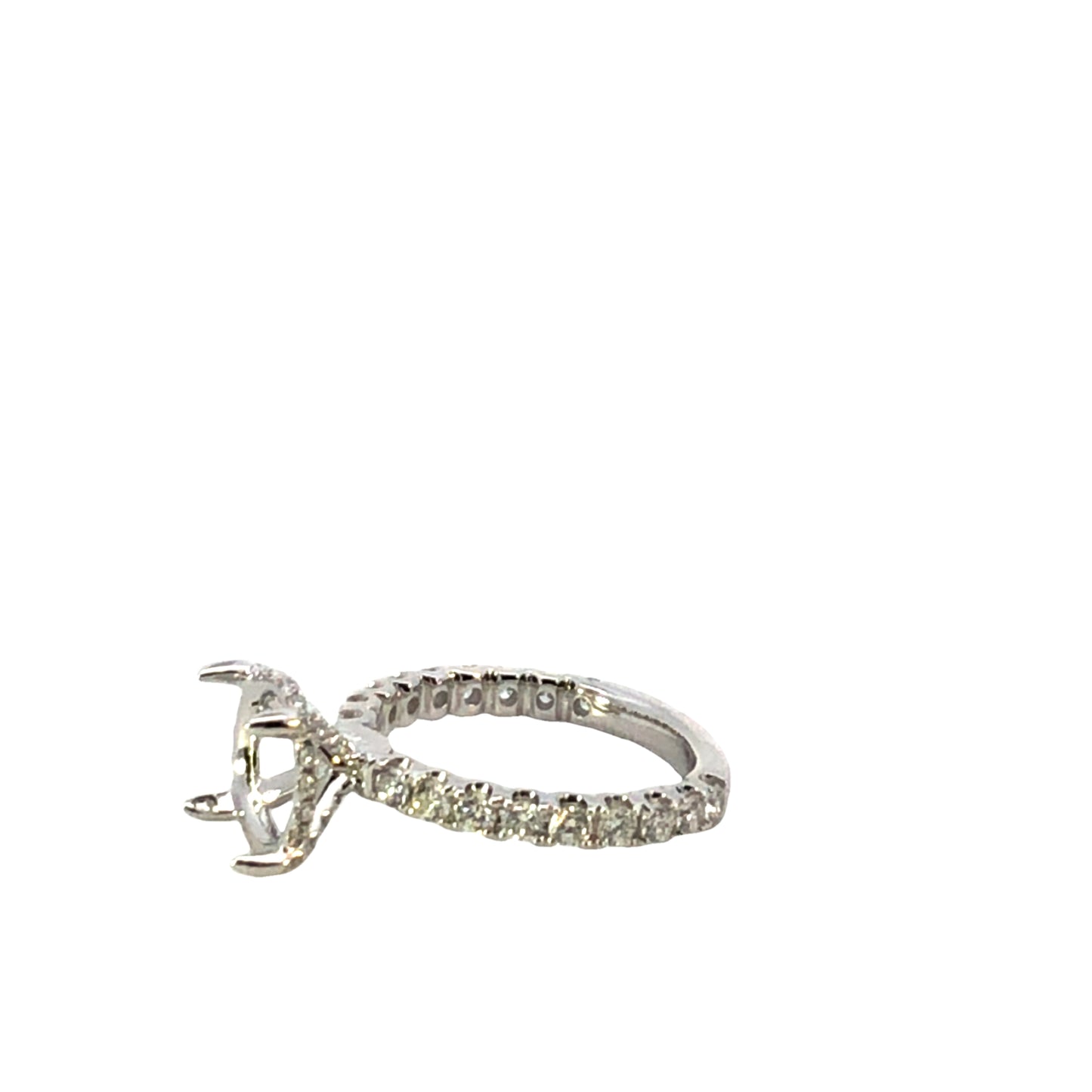 Diamond Pave Engagement Ring Setting – 1.08ct 18K White Gold