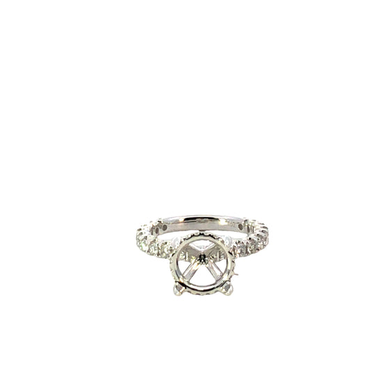 Diamond Pave Engagement Ring Setting – 1.08ct 18K White Gold