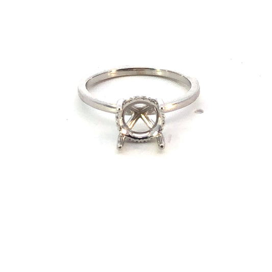 18K White Gold Diamond Engagement Ring Setting – 0.07CT