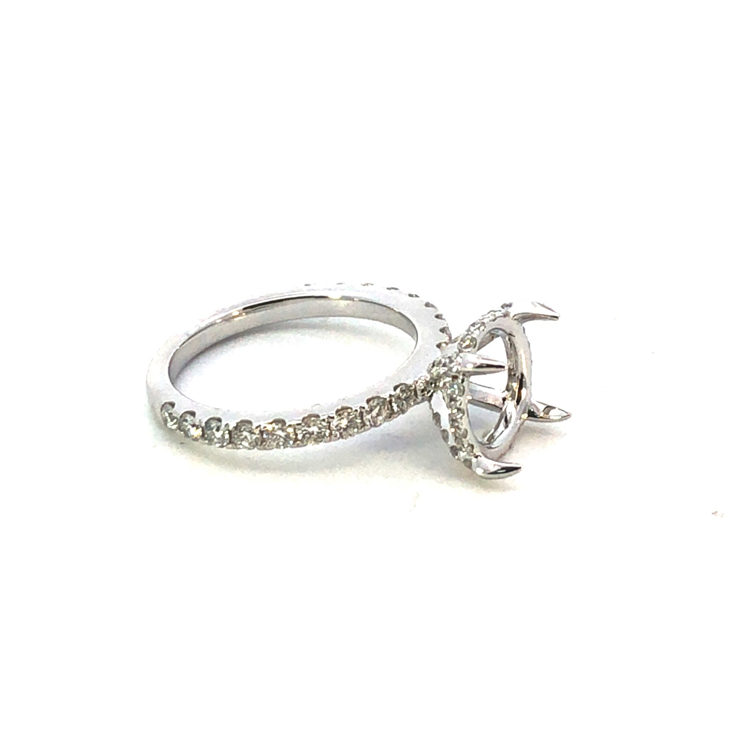 18K White Gold Diamond Engagement Ring Setting – 0.91CT