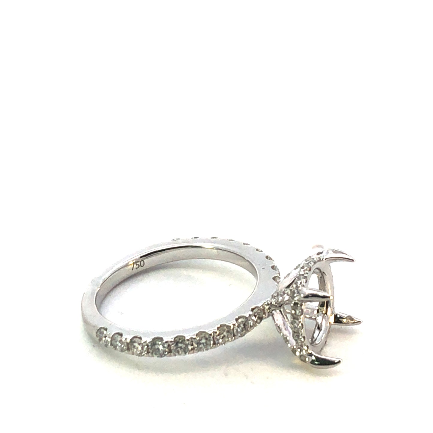 18K White Gold Diamond Engagement Ring Setting – 0.91CT