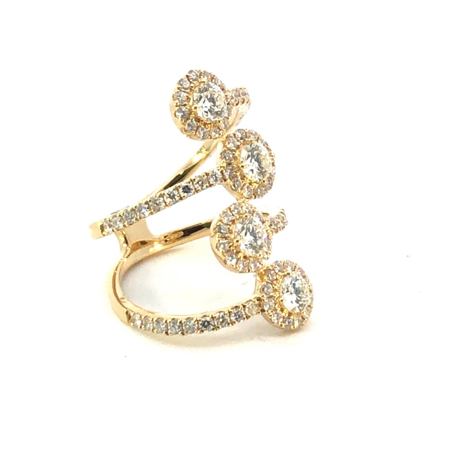 18K White Gold Spiral Diamond Ring – 2.20 CT
