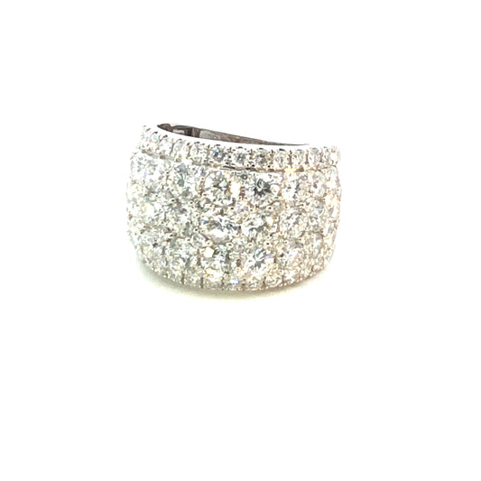 Bold Diamond Pavé Band Ring – 3.65CT | 18K White Gold