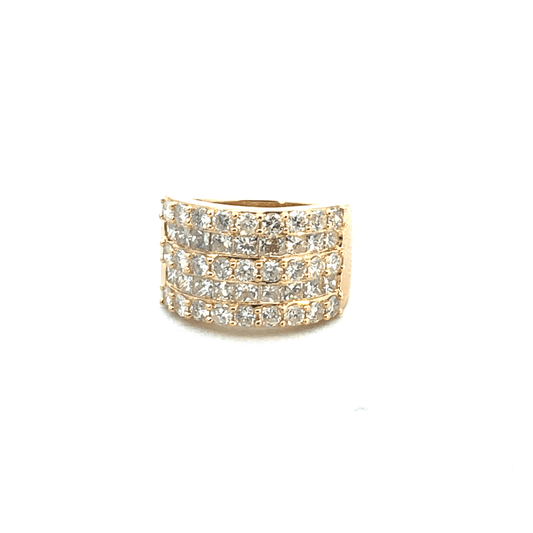 Diamond Pavé Band Ring – 2.90CT | 14K Yellow Gold