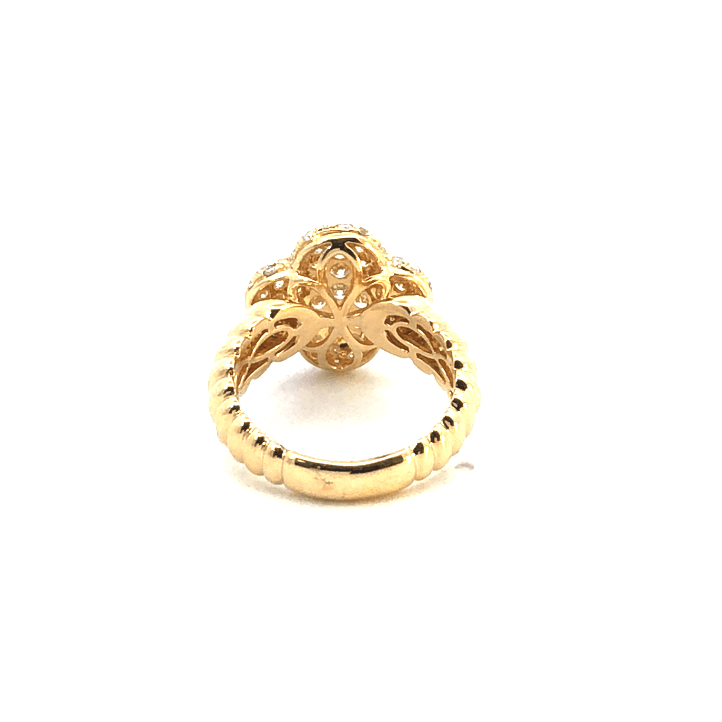 Elegant Gold Diamond Clover Ring