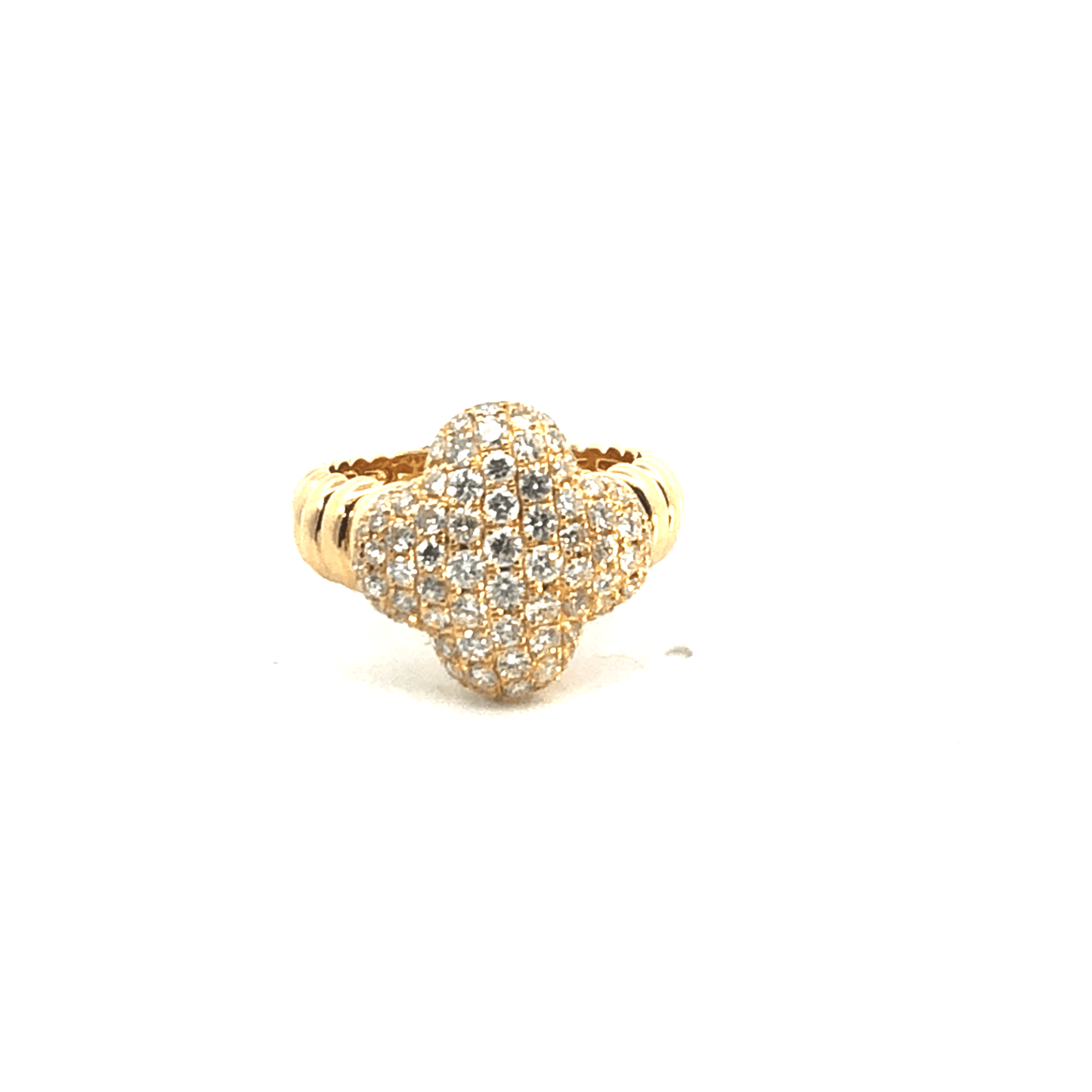 Elegant Gold Diamond Clover Ring