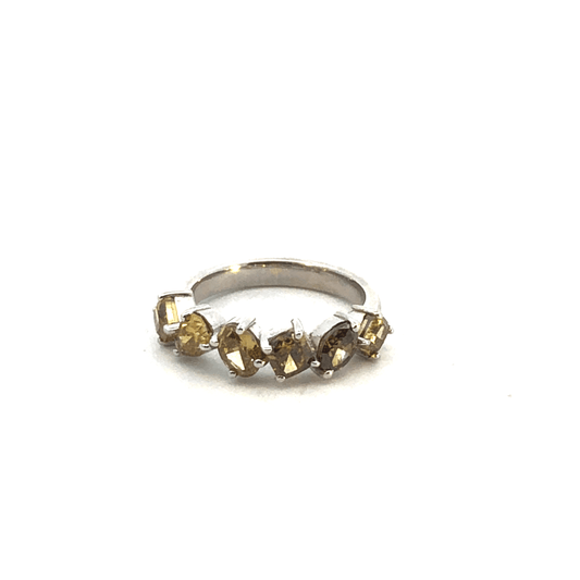 Elegant 18K White & Yellow Gold Ring Trio - 2.56ct Total Fancy Diamonds