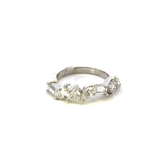 18K White Gold Multi-Shape Diamond Band - 2.45ct Total Diamond Weight