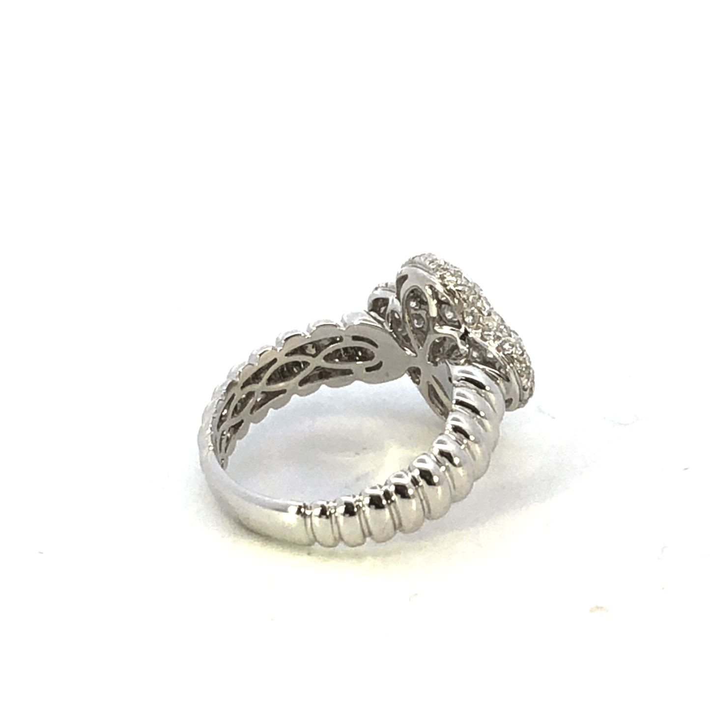 Elegant Diamond Clover Cluster Ring 1.00ct Diamonds | 18K White Gold