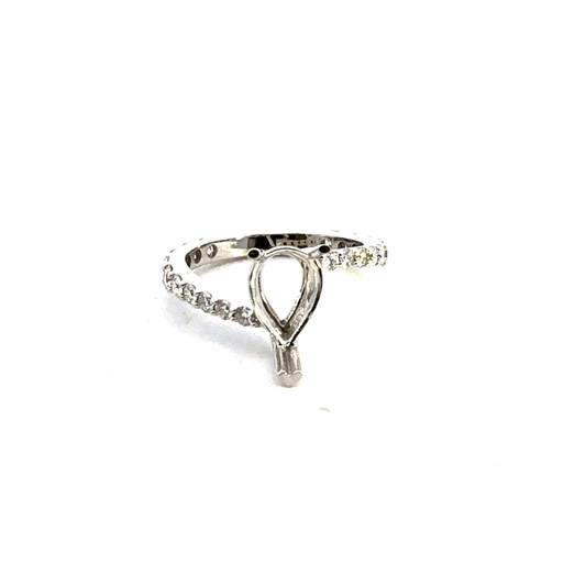 The Elegant Silver Ring with Sparkling Accents 14K White Gold-0.92 ct