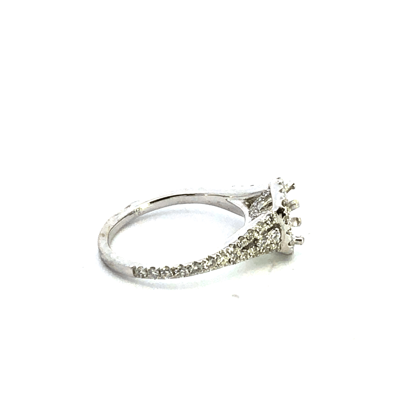 Elegant Diamond Halo Engagement Ring (D1.08 ct, 18KW, C1.50 ct) – ARS1456