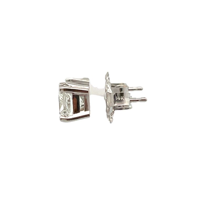 White Princess Diamond 1.84CT H/VS2 14K White Gold Diamond Studs Earrings