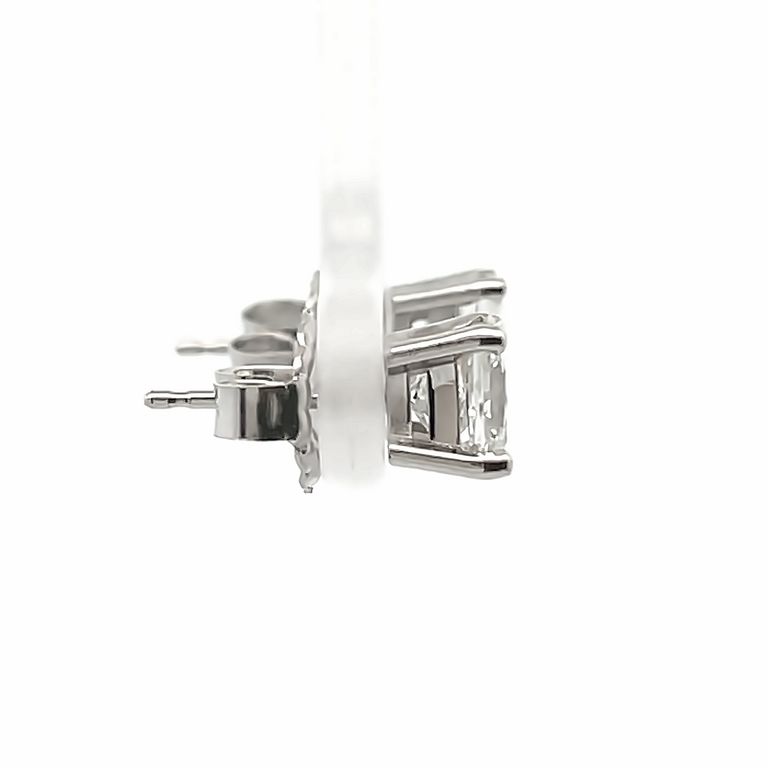 White Princess Diamond 1.84CT H/VS2 14K White Gold Diamond Studs Earrings