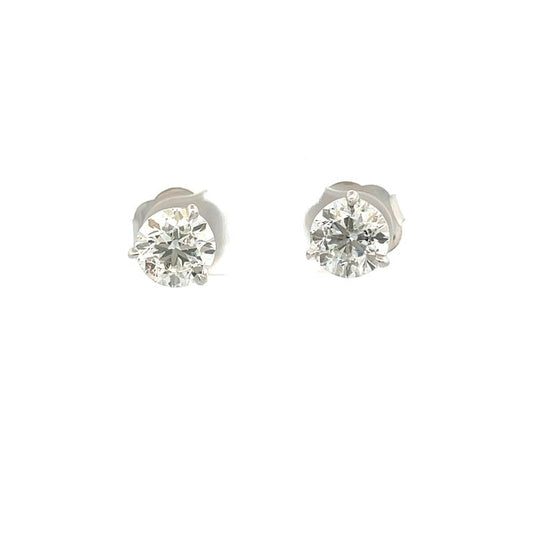 White Round Diamond 3.56CT G/ SI1-SI2 14K White Gold Diamond Studs Earrings