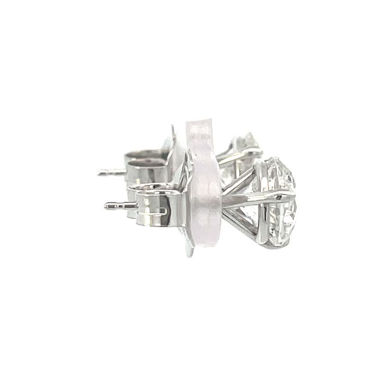 White Round Diamond 3.76CT G/ SI2 14K White Gold Diamond Studs Earrings