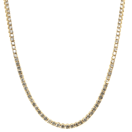 Elegant Gold Diamond Tennis Necklace-10.65 carats diamond