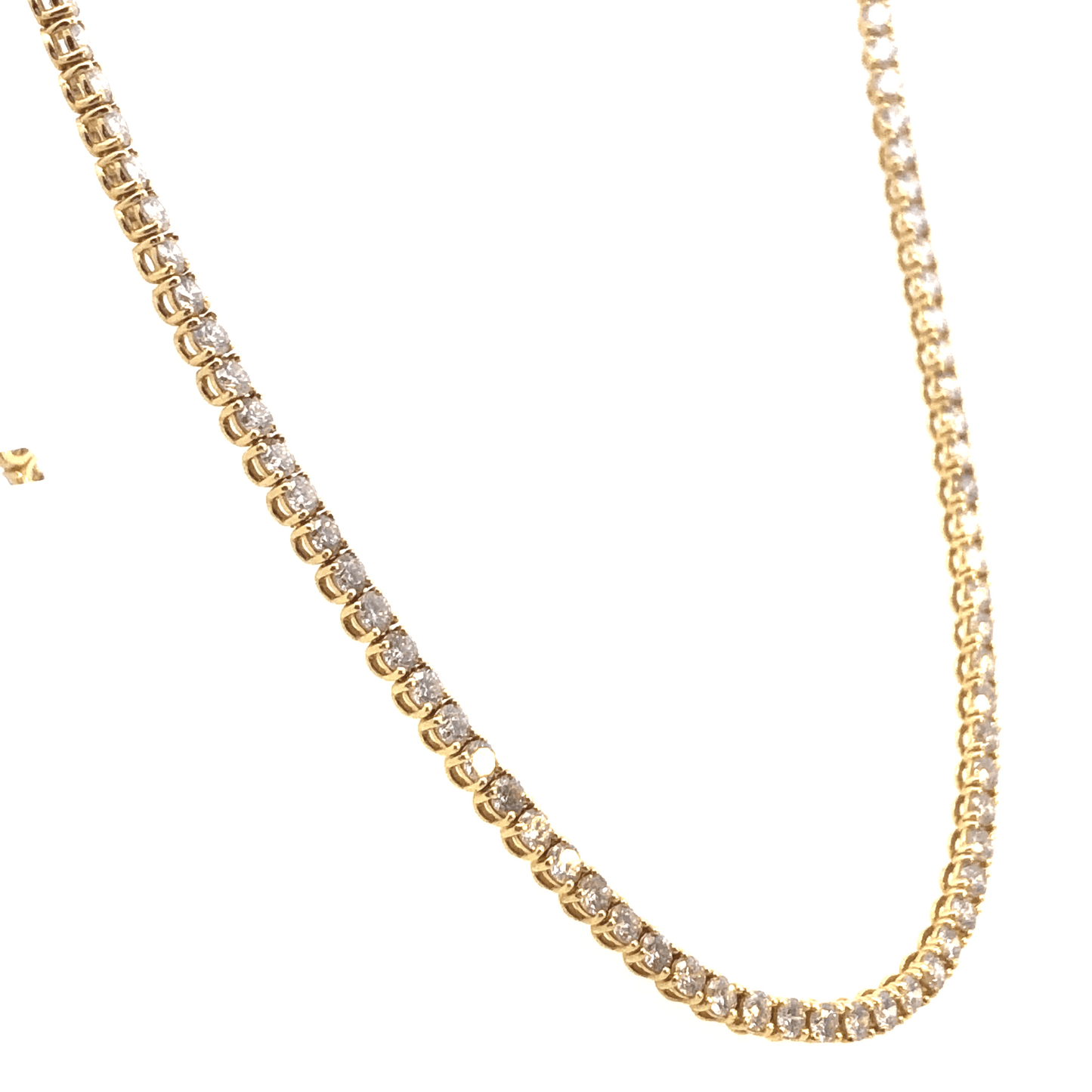 Elegant Gold Diamond Tennis Necklace-10.65 carats diamond