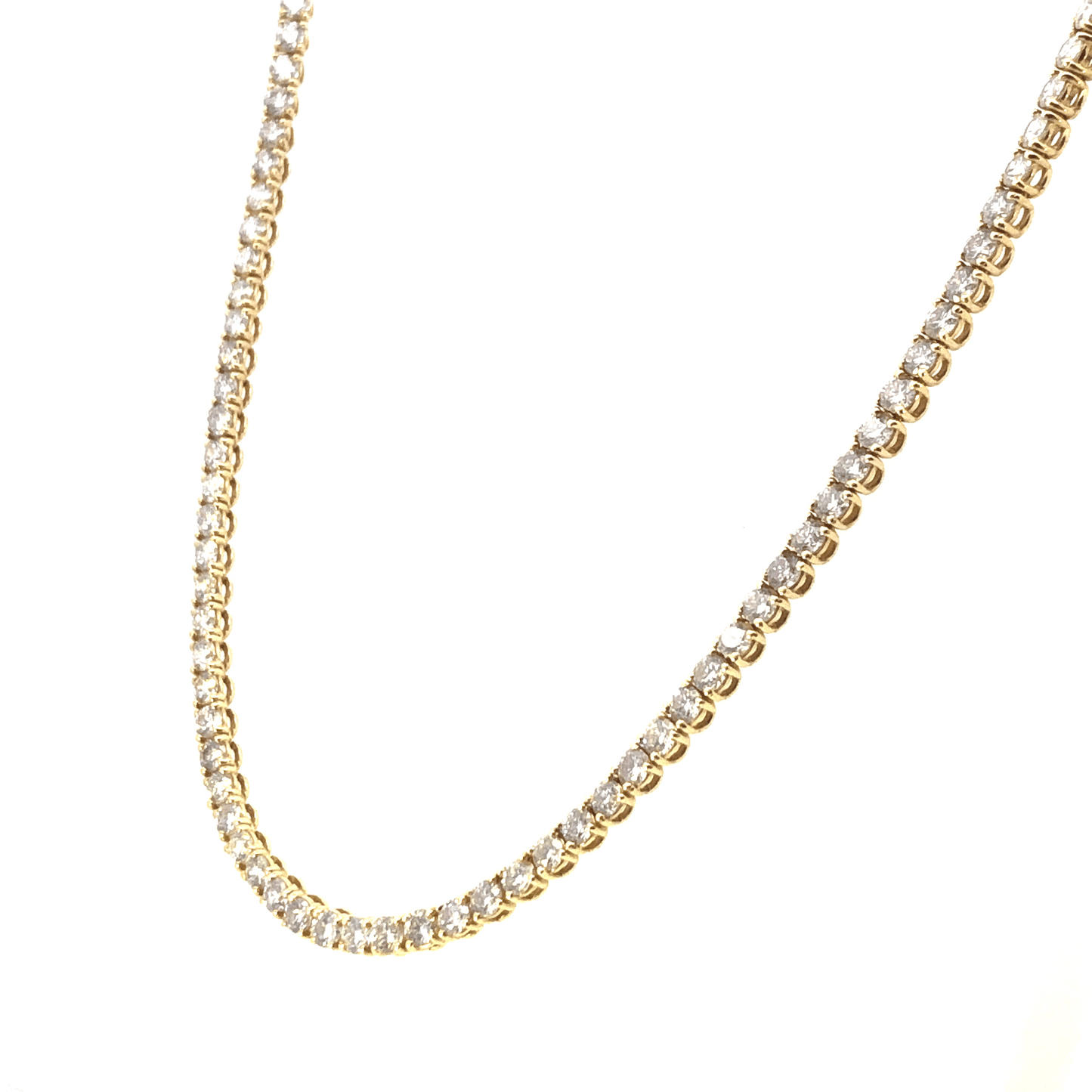 Elegant Gold Diamond Tennis Necklace-10.65 carats diamond