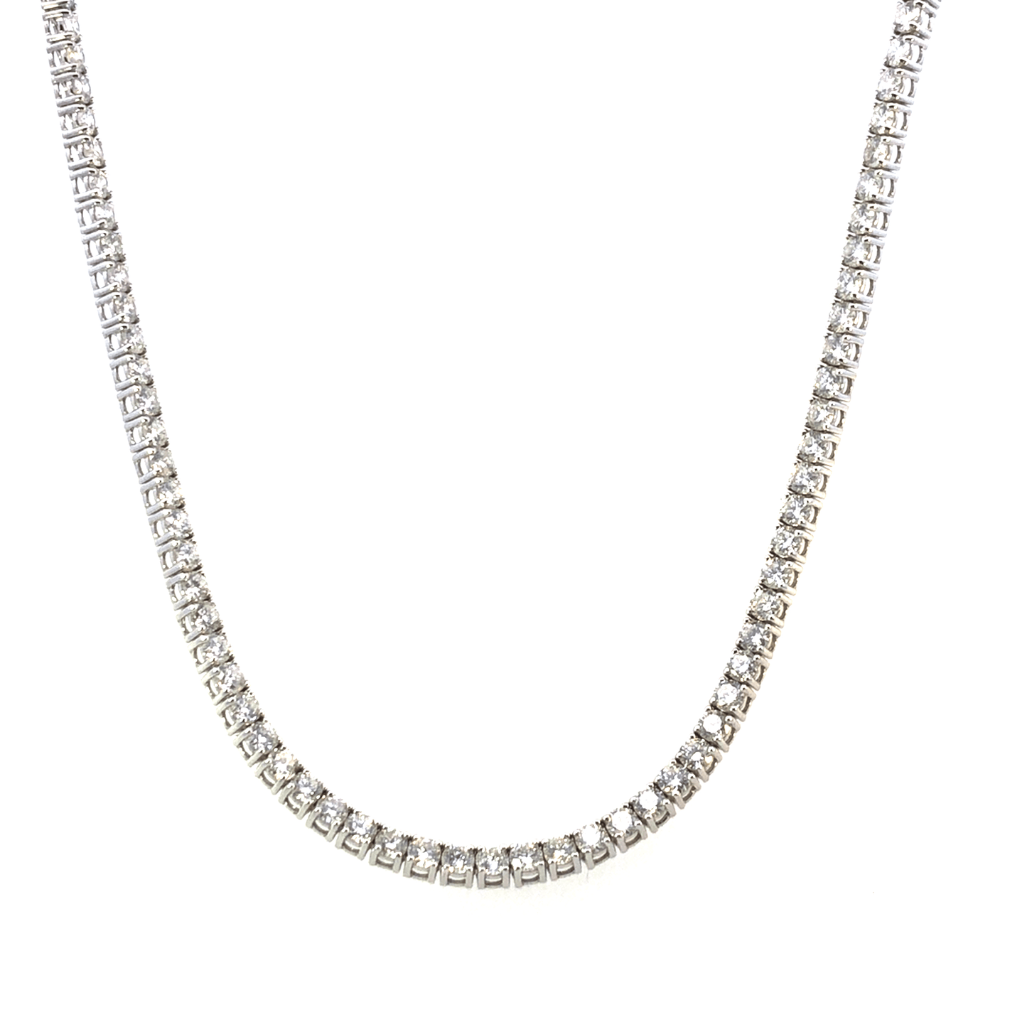 Elegant Silver Diamond Tennis Necklace