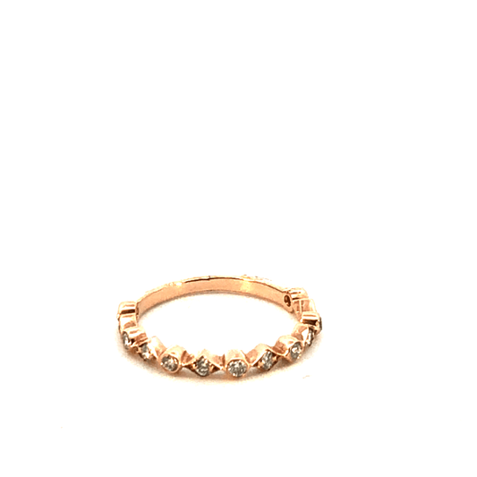 Elegant Rose Gold Ring with Diamond Weight: 0.24 CT and 14k Rose Gold
