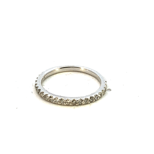 Elegant Silver Ring with Sparkling Details 0.46 CT 14K White Gold – DB0204