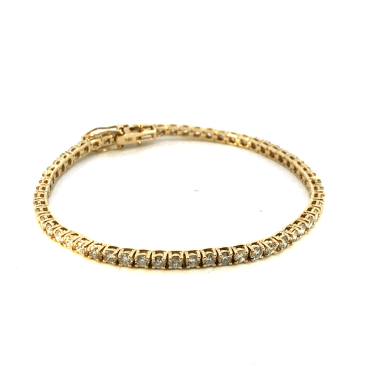 Charming 14K Yellow Gold Bracelet with Brilliant Stone Accents (4.50ct Total, 7 inches) - DBR1485g
