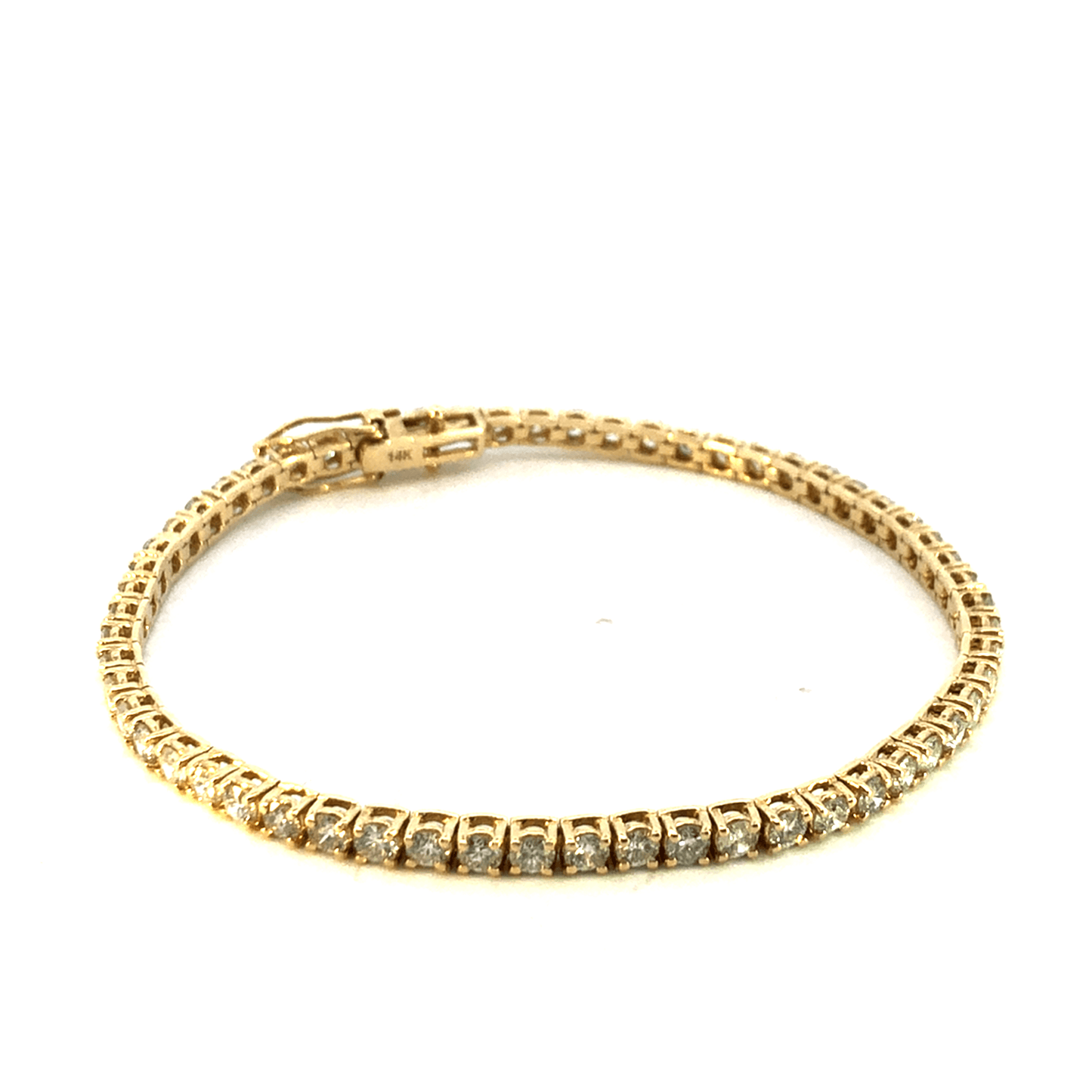 Charming 14K Yellow Gold Bracelet with Brilliant Stone Accents (4.50ct Total, 7 inches) - DBR1485g