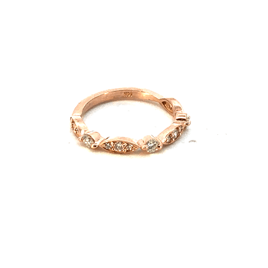 14K Rose Gold Ring with Sparkling Stones - 0.37ct Total Weight - DB2026