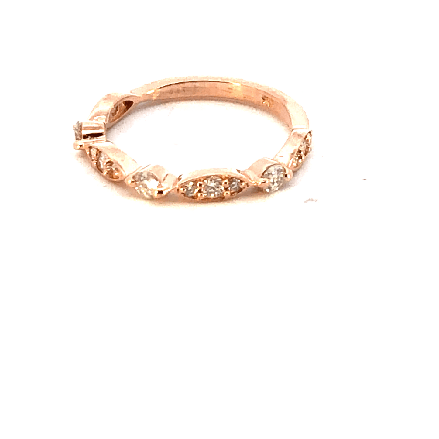 14K Rose Gold Ring with Sparkling Stones - 0.37ct Total Weight - DB2026