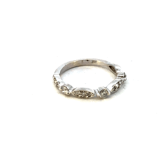 Elegant 14K White Gold Diamond Ring - 0.37ct Total Diamond Weight - DB2026