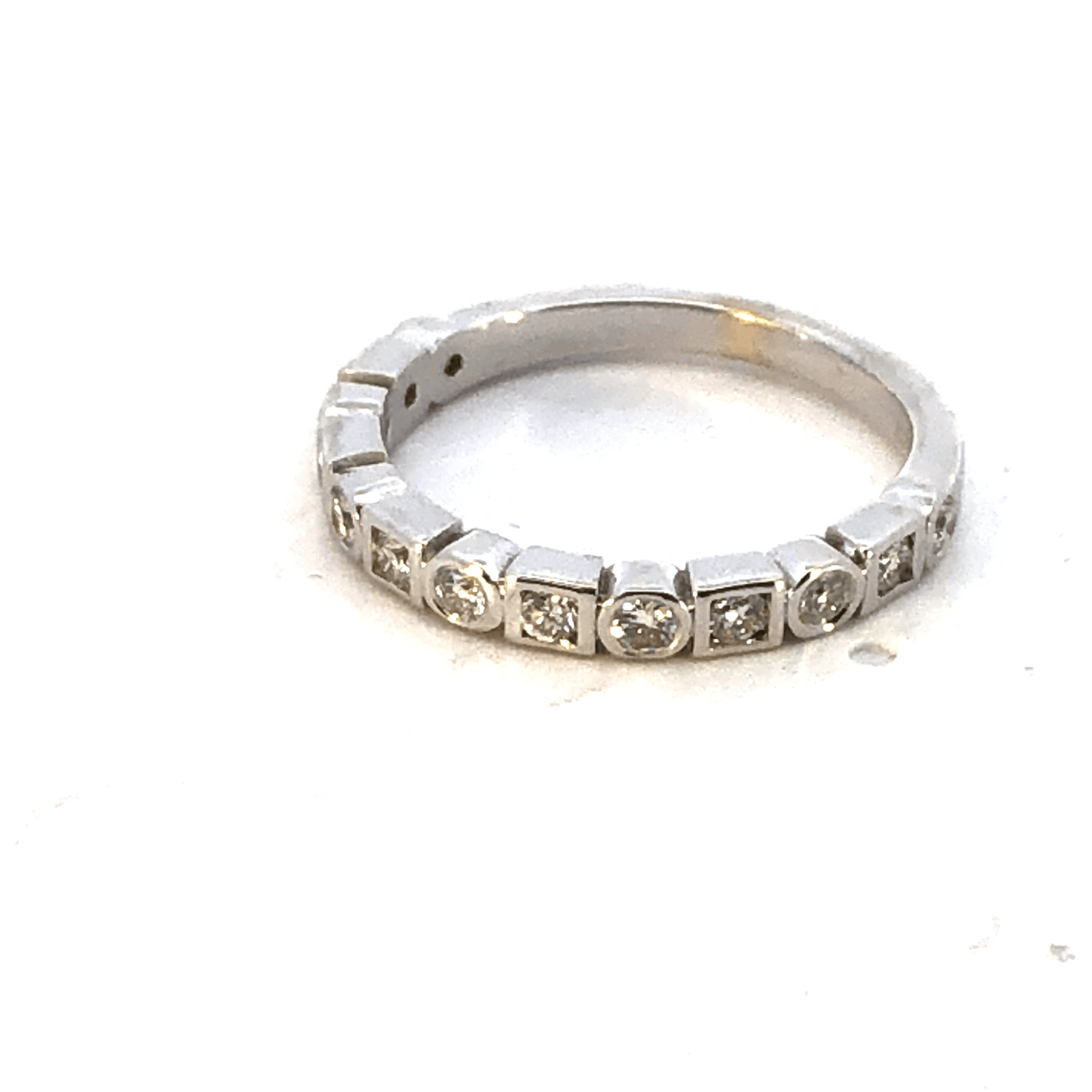14K white Gold Diamond-Studded Stackable Ring - 0.39ct Total Diamond Weight - DB2025