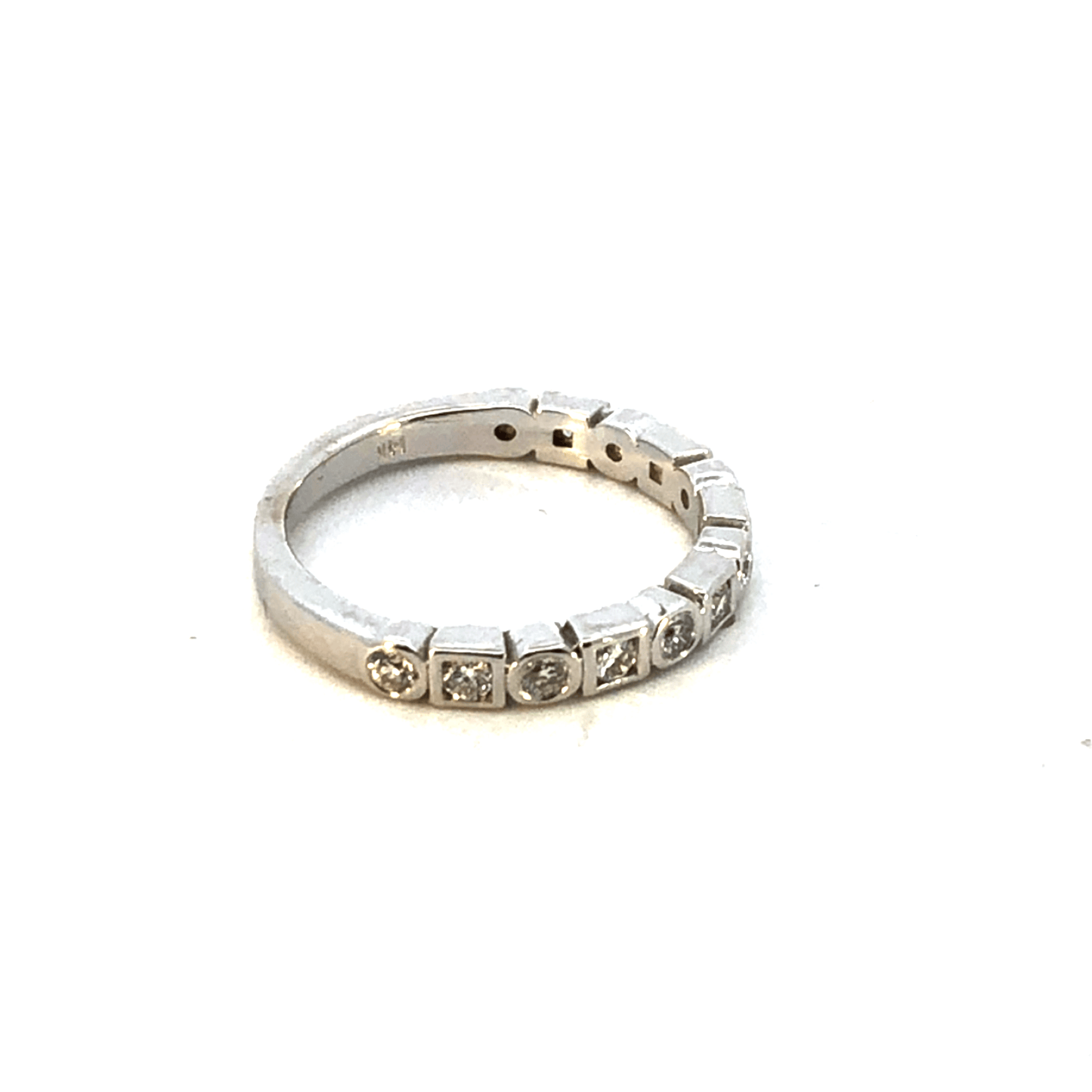14K white Gold Diamond-Studded Stackable Ring - 0.39ct Total Diamond Weight - DB2025