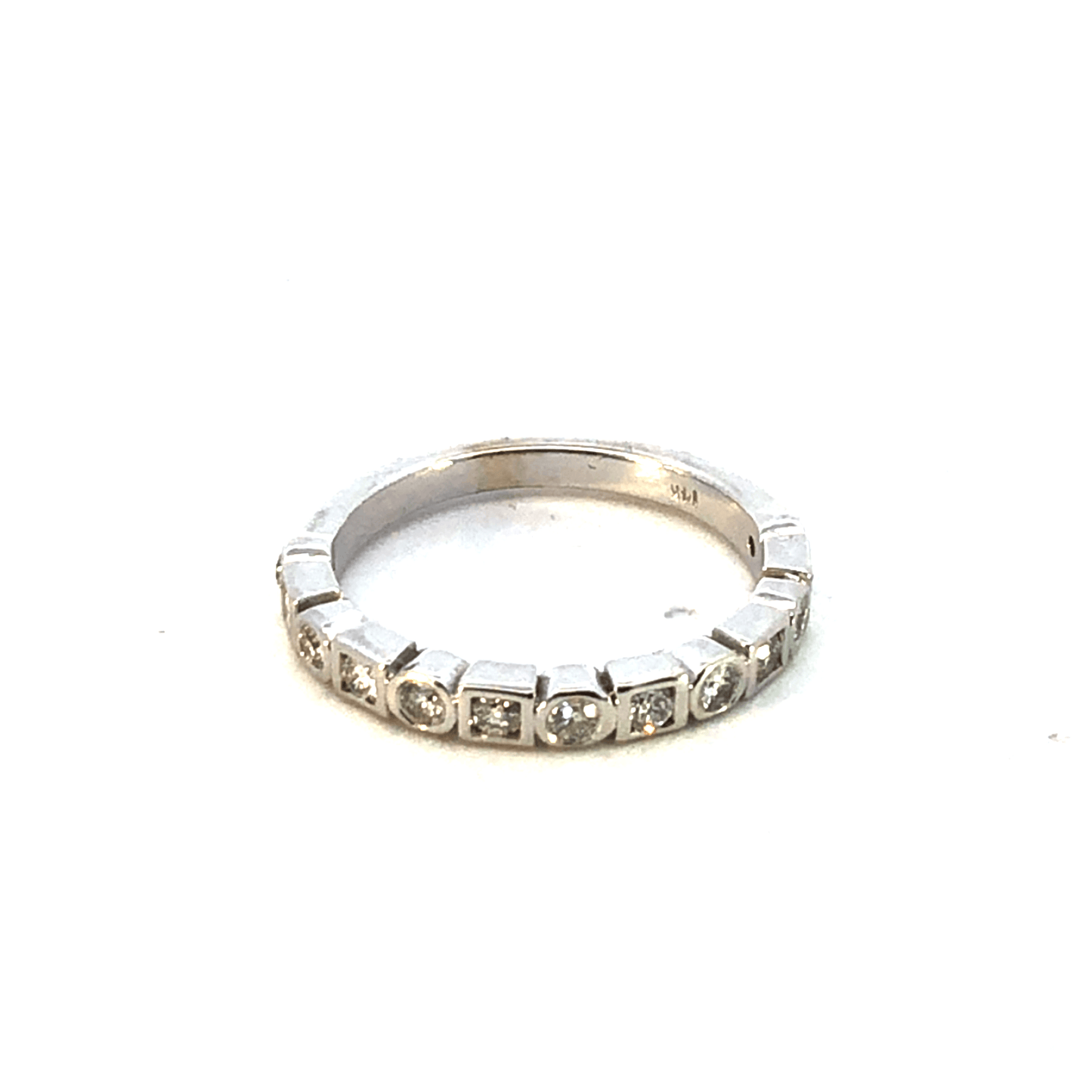 14K white Gold Diamond-Studded Stackable Ring - 0.39ct Total Diamond Weight - DB2025
