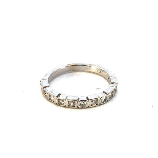 14K white Gold Diamond-Studded Stackable Ring - 0.39ct Total Diamond Weight - DB2025