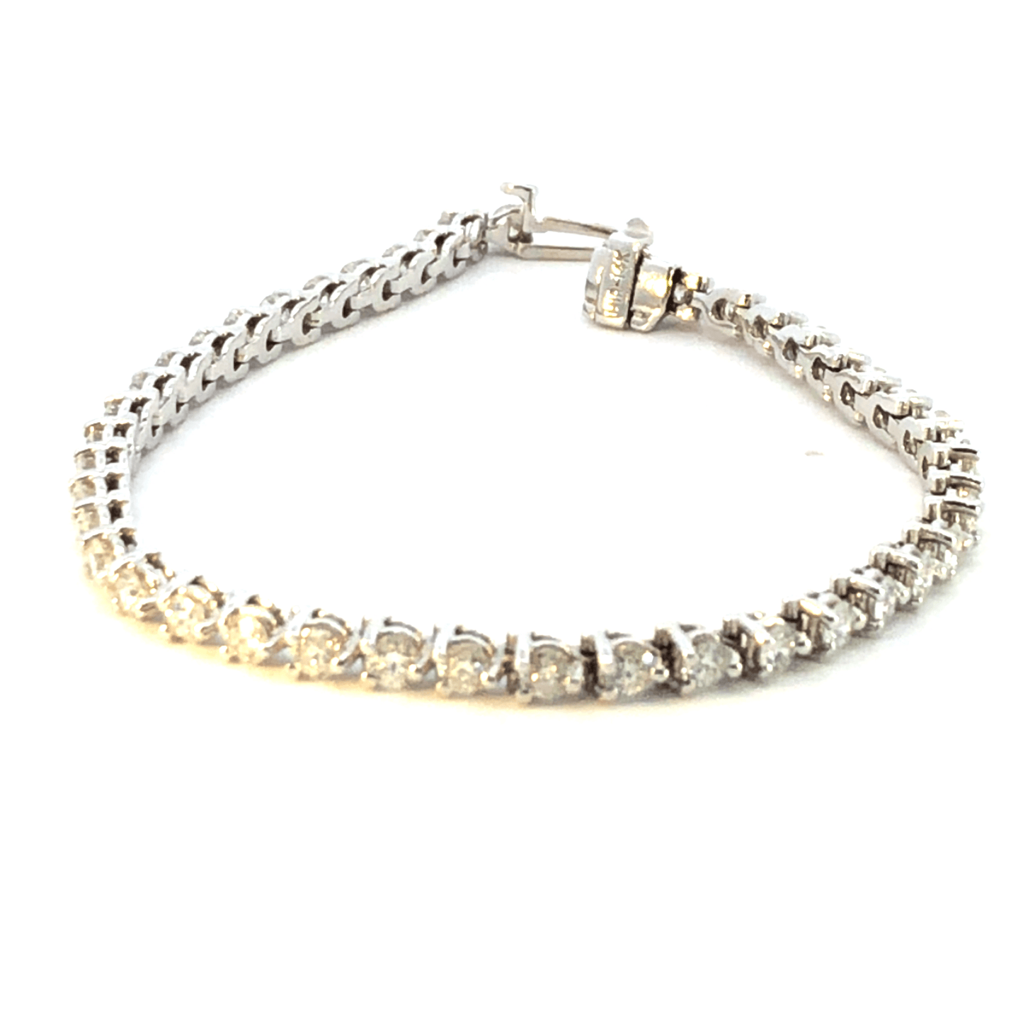 14K White Gold Diamond Link Bracelet - 4.38ct Total Diamond Weight - DBR1204