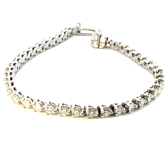 14K White Gold Diamond Link Bracelet - 4.38ct Total Diamond Weight - DBR1204