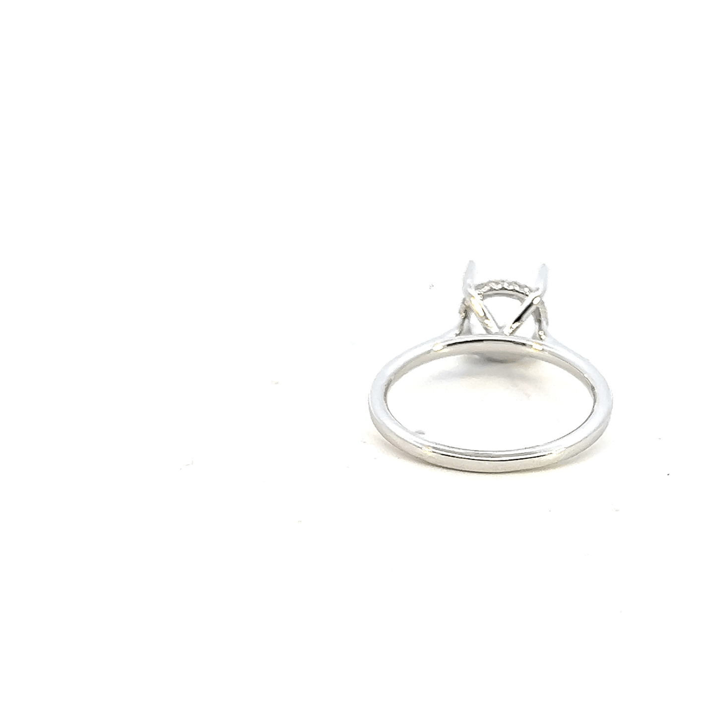 Elegant Silver Peace Sign Diamond Ring Setting in 14K White Gold