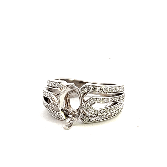 Elegant Silver Ring with Gemstone (D0.55 ct, 14KW) – RM1900
