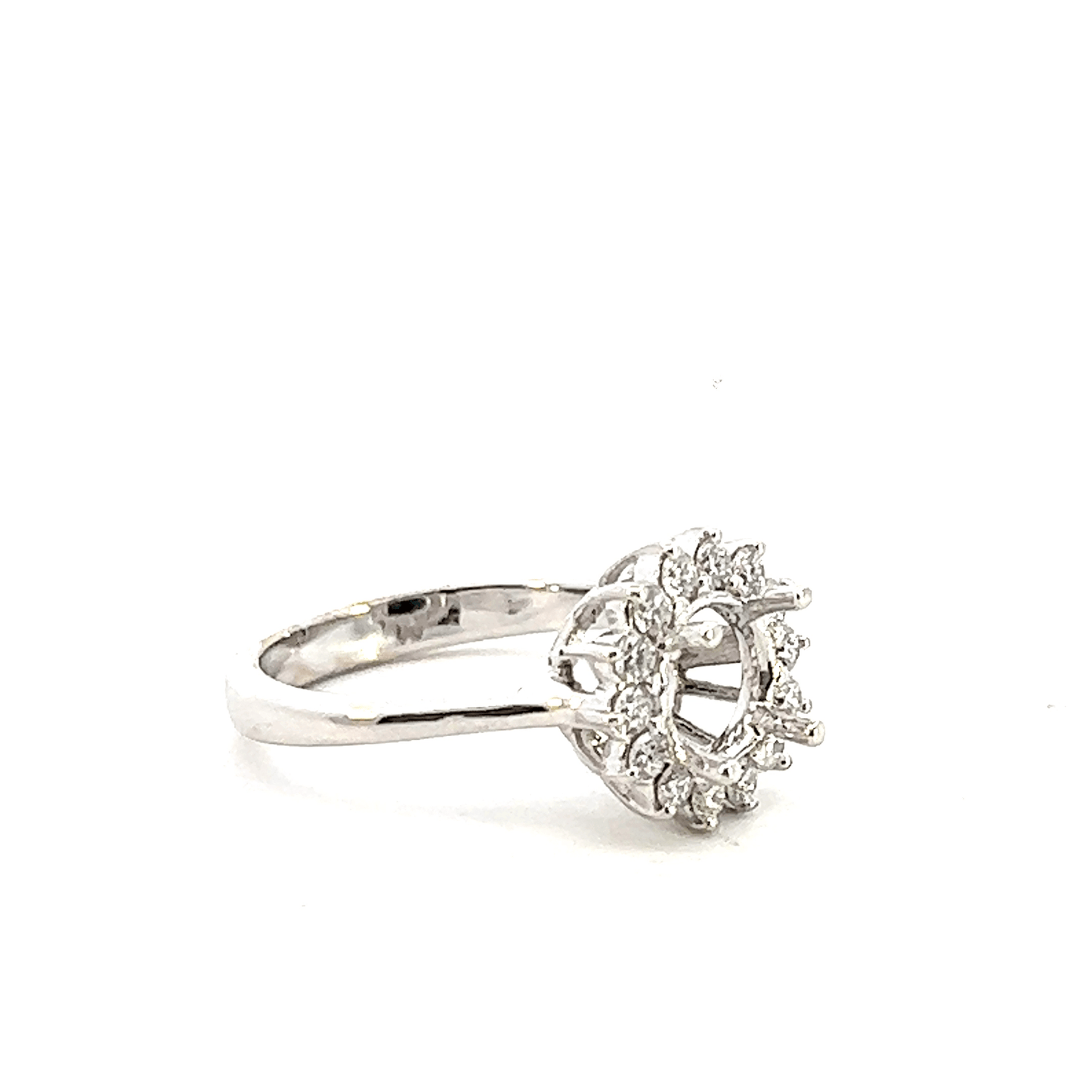 14K White Gold Diamond Engagement Ring Setting – 0.35CT