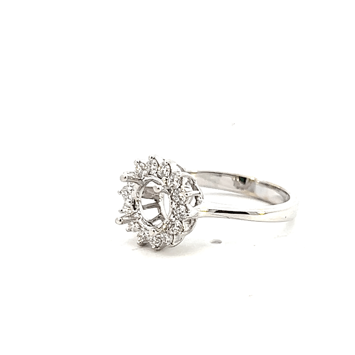 14K White Gold Diamond Engagement Ring Setting – 0.35CT