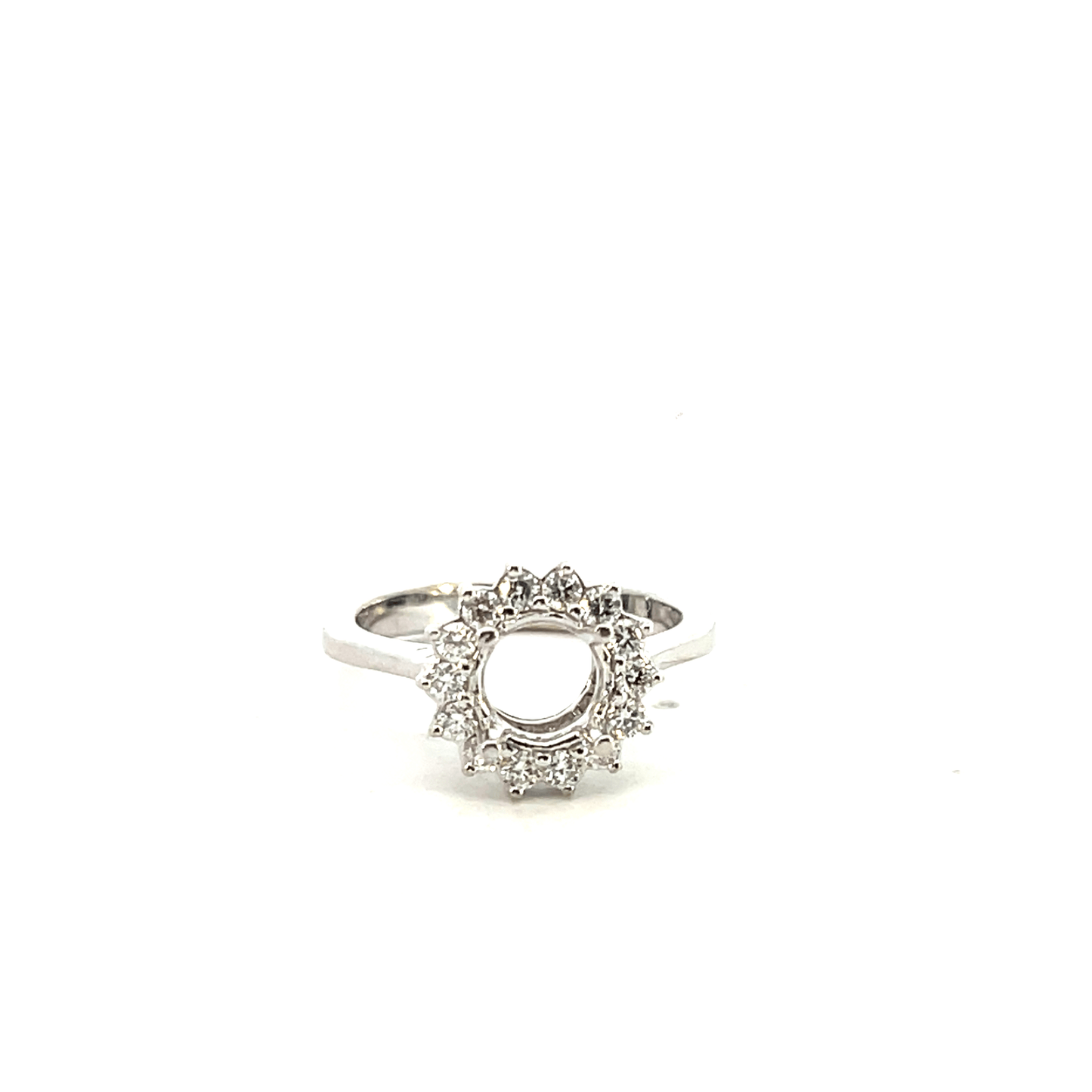 14K White Gold Diamond Engagement Ring Setting – 0.35CT