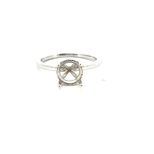 14K White Gold Diamond Ring Setting (D0.06CT)