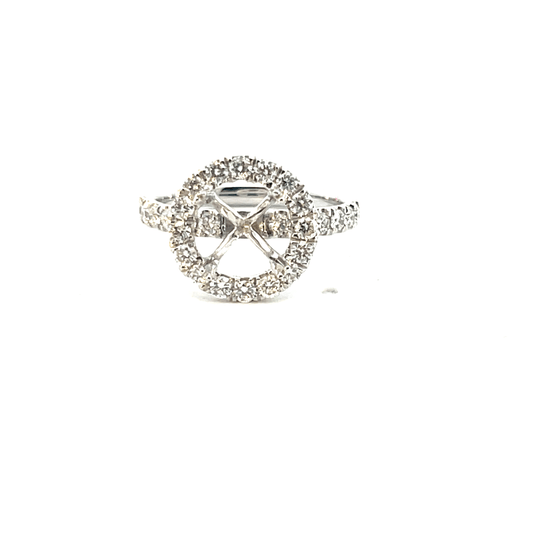 Diamond Ring Setting (18K White Gold, 0.81ct Diamond Accents)