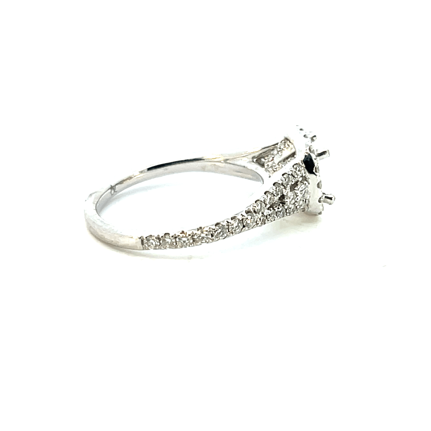 Elegant Diamond Halo Engagement Ring (D1.08 ct, 18KW, C1.50 ct) – ARS1456