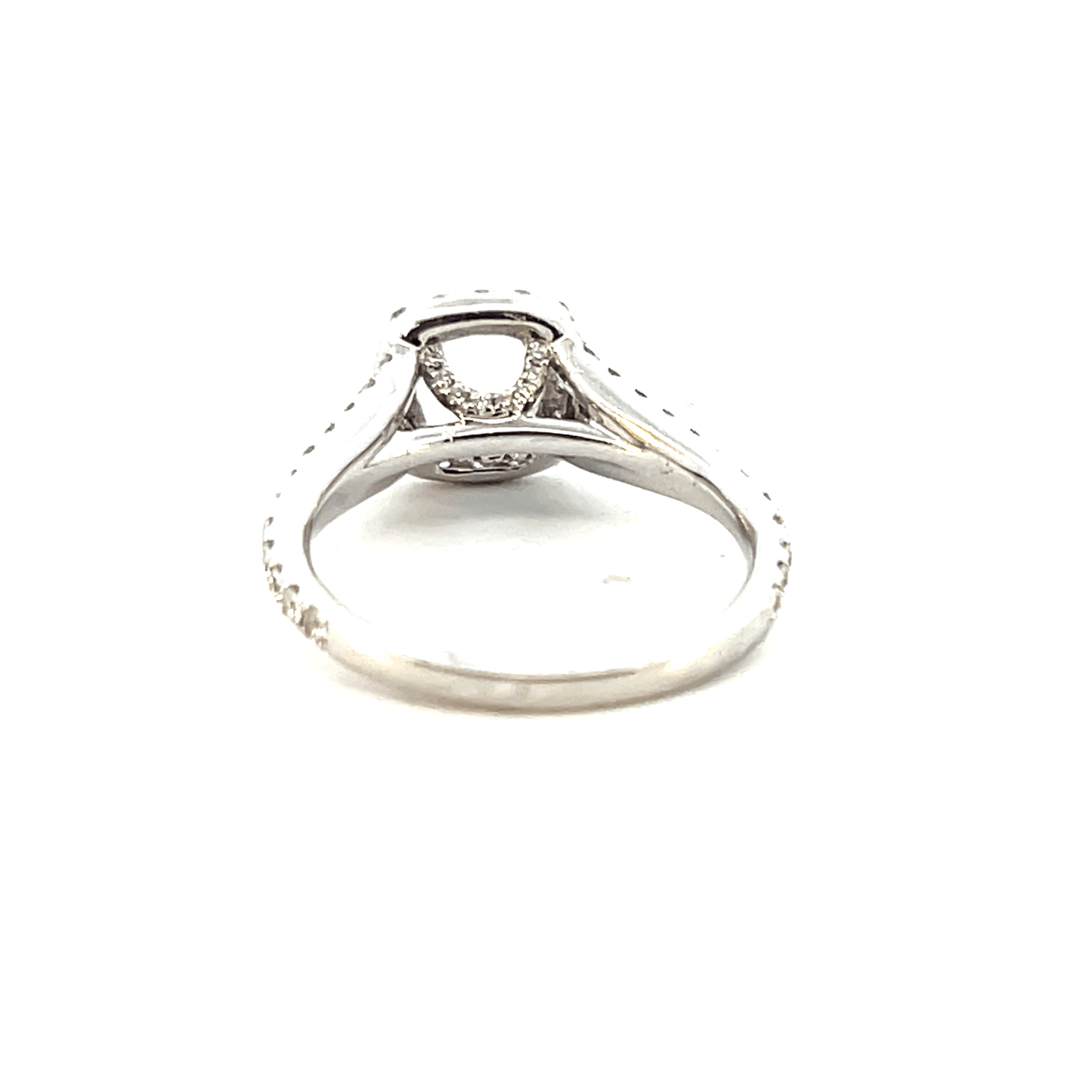 Elegant Diamond Halo Engagement Ring (D1.08 ct, 18KW, C1.50 ct) – ARS1456