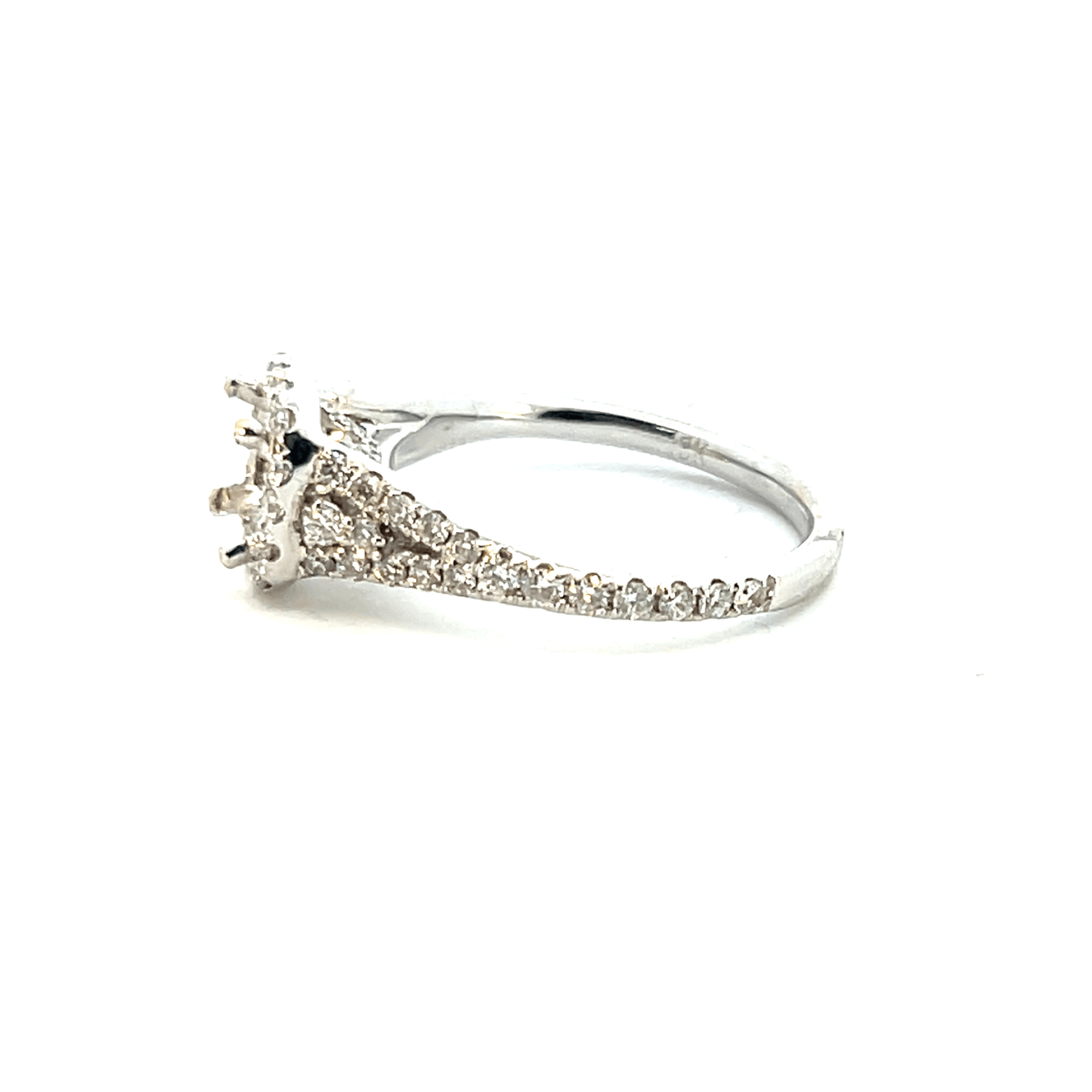 Elegant Diamond Halo Engagement Ring (D1.08 ct, 18KW, C1.50 ct) – ARS1456